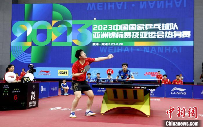 中国国家乒乓球队热身备战亚锦赛及亚运会